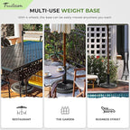 FRUITEAM 17.8" 33 lbs Round Patio Umbrella Base Pre-Filled Umbrella Stand Sun-Flower-Pattern Heavy Duty Market Umbrella Base Stand for Patio, Outdoor, Swimming Pool, Black