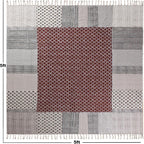 Kilim Runner 4x10 Cotton Runner Rug Brown & Beige Indoor Outdoor Runner 0.19 inches Stone Easy Washable Hand Wash Cotton Carpet Flatweave Runner Rugs for Hallway, Staircases, Corridor Runner
