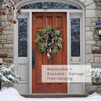 Wreath Hangers for Front Door - Damage Free Hanging for Valentines and Easter | Adjustable Door Wreath Hanger | Over The Door Hook for Glass, Storm & Screen Doors | Easy to Use | No Nails or Tape