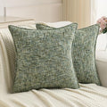 FUTEI Dark Green Decorative Throw Pillow Covers 18x18 Inch Set of 3,Soft Chenille Tweed Textured Cushion Case,Modern Home Decor for Couch Bed Living Room