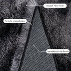 Small Area Rug, 2x3 Rug for Bedroom Shaggy Throw Rugs for Dorm Rug, Soft Tie Dyed Carpet for Kids Room, Plush Comfy Fluffy Bedside Rug for Home Decor Aesthetic, Dark Grey