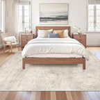 Art&Tuft Washable Rugs 6x9, Abstract Area Rugs for Living Room - Non Slip and Low Pile Soft Thin 6x9 Rug for Bedroom, Dining Room, Kitchen, Office, Beige