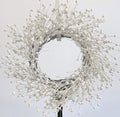 Huashen 24 Inch Winter Front Door Wreath Pearl White Berry Wreath Winter Wreaths for Front Door, Fireplace, Mantel, Xmas Christmas Décor