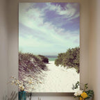 Renditions Gallery Canvas Wall Art Nature Modern Paintings Decorations Sandy Cloudy Beach Romantic Glam Wall Hanging Artwork Prints for Bedroom Living Room Office Kitchen - 18"x27" LT06