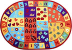 Furnish my Place 740 ABC with Numbers ABC Area Rug for Kids | Educational Alphabet Letter & Numbers | Nurseries Kindergarten | Play Area | Multicolor (9'x13'2" Oval)
