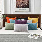 GAWAMAY Decorative Square Throw Pillow Covers 18"x18" Inch Set of 2, Super Soft Chenille Pillows Farmhouse Fall Pillowcase for Living Room Bedroom Sofa Couch Cushion Cover Black 45x45cm (No Insert)