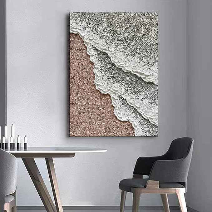 Limiyer Art 36x24 inch Hand painted Beach wave Landscape Oil painting Modern Abstract Texture Canvas Painter living wall Decorative art