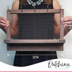OUTSHINE Large Farmhouse Wall Jewelry Organizer (Espresso) | Wall Organizer For Earrings, Necklace, Bracelet, Hair Accessories | Chicken Wire Earring Holder | For Women, Wife, Mom, Girlfriend