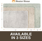 Neater Home Plush Bathroom Rugs 24x17 Thick Chenille Quick Dry Microfiber Absorbent Bath Mat, Soft Bath Rugs, Machine Washable Bathroom Floor Mat for Tub Shower Sink, Home Decor Accessories, Beige