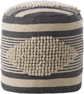Christopher Knight Home Lucknow Handcrafted Cylinder Pouf - White/Navy Blue
