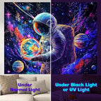 NYZE Astronaut Space Tapestry for Bedroom, Glow in the Dark Room Decor Wall Tapestries, Cool Galaxy Planet Wall Hanging, Wall Hanging for Men Guys Gamer Room Dorm Living Room 79in×59in