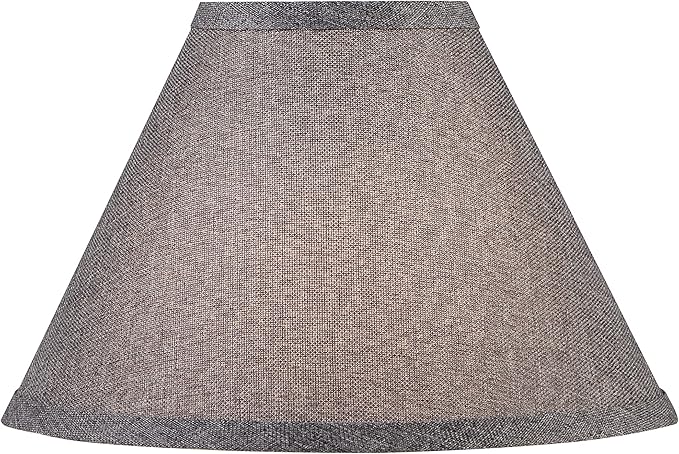 Aspen Creative 56027A, Hardback Empire Transitional UNO Lamp Shade, Dark Grey Burlap Textured Fabric, 4" Top x 10" Bottom x 7" Slant Height, Slip UNO 33mm