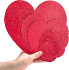 Deloky 16 Pcs Valentine's Hearts Hanging Foil Decoration- Wine Red 3D Glitter Heart Garland Ornament- Swirl Heart Ceiling Ornaments for Valentines, Wedding, Engagement, Anniversary Party Decor