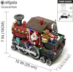 allgala Crafted Polyresin Christmas House Collectable Figurine with USB and Battery Dual Power Source-Santa's Express Train-XH93429