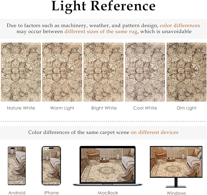 Brown Runner Rug 2x6 Washable Vintage Long Carpet for Hallway Kitchen Soft Retro Low Pile Thin Indoor Runner Non Slip Oriental Medallion Throw Rug for Bathroom Bedroom Laundry Dining Room