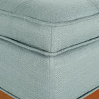 OSP Home Furnishings Katheryn Mid-Century Modern Storage Bench with Tufted Seat and Wood Legs, Sea Blue Fabric