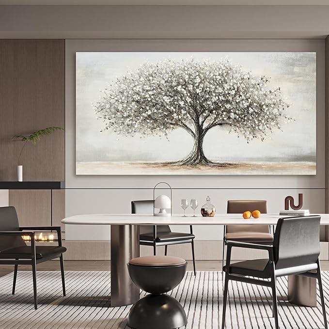 AIXMGSJS Canvas Wall Art Decor Tree of Life Wall Art Modern Large Black and White Wall Art Prints Canvas Art Decor Large Artwork for Walls Pictures for Living Room Home Office Wall Decor 29"X58"