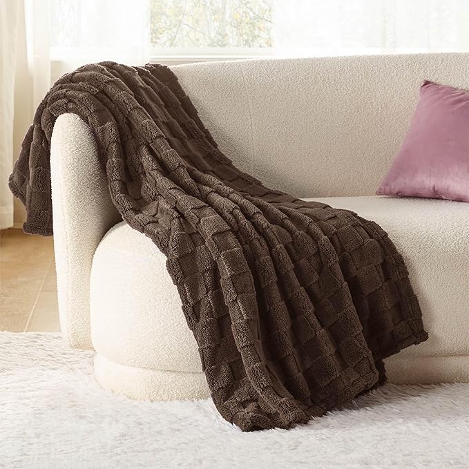 Bedsure GentleSoft Twin Blanket for Bed Brown - Super Soft Cozy Blankets for Women Men Girls, Cute Fuzzy Fleece Throws for Bedroom Couch, 60x80 Inches