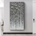 Epicler Modern Art Oil Painting,46x23 inches White Flower Wall Art Painting, Abstract Canvas Wall Art for Home Wall Decoration