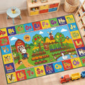Upgrade Ultra Non Slip Kids ABC Rug for Kids Playroom, 4x7 Washable Alphabet Educational Learning Play Mat for Toddlers Baby Boys Girls, Colorful Farm Carpet for Nursery, Classroom & Bedroom, 48"x80"