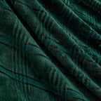 Oversized King Fleece Blanket 120x120 Inches, Seamless Soft Cozy 3D Jacquard Flannel Blanket 10'x10' Extra Large for Bed, Sofa, Couch, Travel & Camping, California King Throw, Forest Green