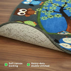 SAFECASTLE Kids Carpet Story Time Owl Rug – 6'6" x 8'4" – Large Multicolored Nylon Educational Area Rug – Learning Carpet for Kids, Toddlers, Classroom, Nursery, Playroom, Daycare & Bedroom