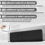 PURE ERA Bullnose Carpet Stair Treads Set Tape Free Non-Slip Indoor Stair Protectors Pet Friendly Rugs Covers Soft Skid Resistant Washable Reusable 9.5" x 30"(2 Pieces,Black)