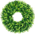 DDHS 18'' Boxwood Wreath for Front Door – Artificial Green Farmhouse Wreath, Spring Summer Fall Winter DIY Decor, for Indoor Outdoor Year-Round Wedding Home Decorations