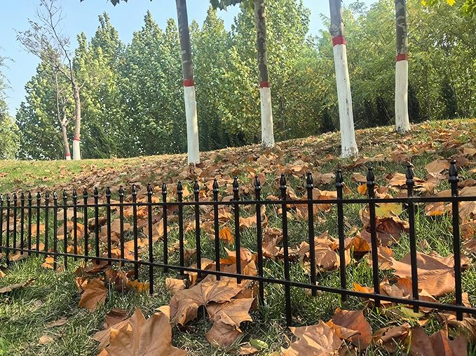 ARIFARO Metal Garden Fence 18" H x 22" W (5 Pack, Length 9.16 ft) Decorative Fencing, No Dig Border Fencing for Outdoor Patio Yard Flower Bed Animal Barrier