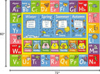 KC Cubs 5x7 ABC Alphabet, Seasons, Months & Days Rug – Educational Play Mat Carpet for Kids, Toddlers, Nursery, Classroom, Playroom, Baby Daycare