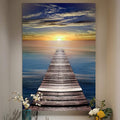Renditions Gallery Canvas Nature Wall Art Home Scenic Paintings & Prints Calm Caribbean Dusk Glam Romantic Modern Wall Hanging Decorations for Bedroom Office Kitchen Artwork - 12"x18" LT06