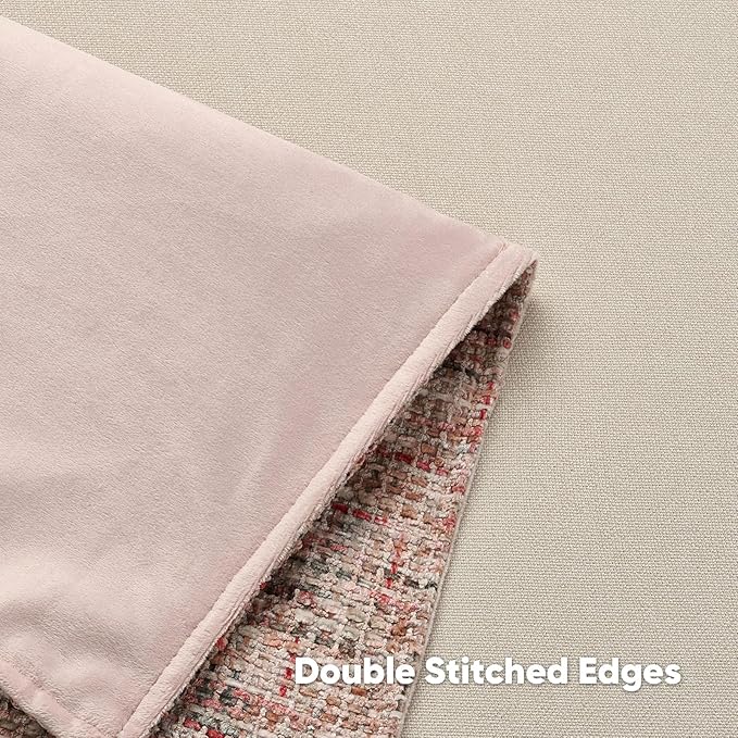 FUTEI Blush Decorative Throw Pillow Covers 18x18 Inch Set of 2,Soft Chenille Tweed Textured Cushion Case,Modern Home Decor for Couch Bed Living Room