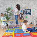 KC Cubs: Educational Rug: ABC Alphabet, Numbers & Shapes - 8x10' Playmat - Interactive Play, Activity Area Carpet, Bedroom-Classroom, Baby-Toddler-Kid