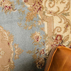 Rugs.com Chateau Collection Rug – 13' Round Light Blue Medium Rug Perfect for Kitchens, Dining Rooms
