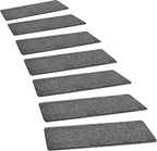 PURE ERA Carpet Stair Treads Tape Free Non Slip Indoor Stair Carpet Stair Protectors Pet-Friendly Non-Slip Skid Resistant Washable Reusable 8" x 30"(2 Pieces,Dark Gray)