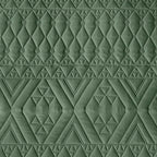 akkialla Twin Size Quilt Bedding Set,Green Lightweight Microfiber Soft Bedspreads,Modern Style Geoetric Pattern Coverlet Set for All Seasons,2 Piece(1 Quilt,1Pillow Sham)