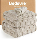 Bedsure GentleSoft California King Blanket for Bed - Super Soft Cozy Blankets for Women Men Girls, Large Fuzzy Fleece Throw for Bedroom Decor, Neutral, 102x96 Inches