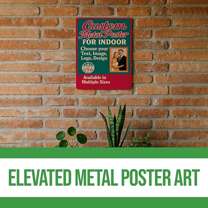 Custom Metal Posters by BCB for Indoor Use | Personalized Metal Wall Art & Photo Prints | Vintage Signs, Metallica Poster, Wall & Bedroom Decor | Multiple Sizes | Made in USA