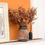 JAKY-Global Babys Breath Silk Artificial Flowers 6 Bundle Fake Plants Fall Decorations for Farmhouse,Home Decor Wedding Party Decoration Bouquets DIY Garden (Dark Brown Pink 6pcs)