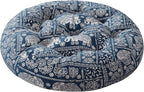 Codi Meditation Floor Pillow, Boho Pillows Seating for Adults and Kids, Large Round Cushion for Yoga Living Room Tatami Sitting, Memory Foam Added, 22x22 Inch, Indigo Elephant