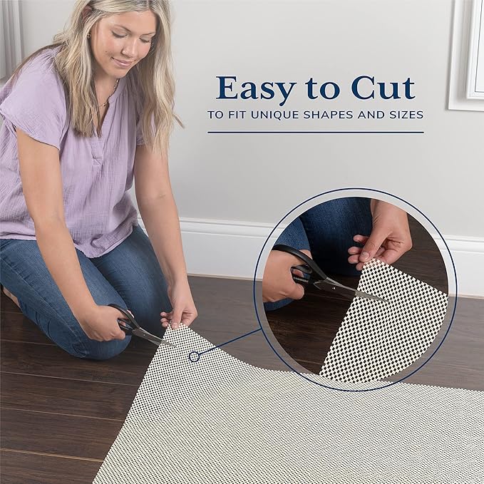 Veken 3x5 Ft Rug Pad Gripper for Hardwood Floors, Non Slip Rug Pads for Area Rugs, Thick Rug Grippers for Tile Floors, Under Carpet Anti Skid Mat, Keep Your Rugs Safe and in Place