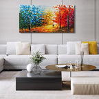 Natural Landscape Romantic Theme Modern Abstract Oil Painting Large Canvas Wall Decoration Art 24x48 Inches