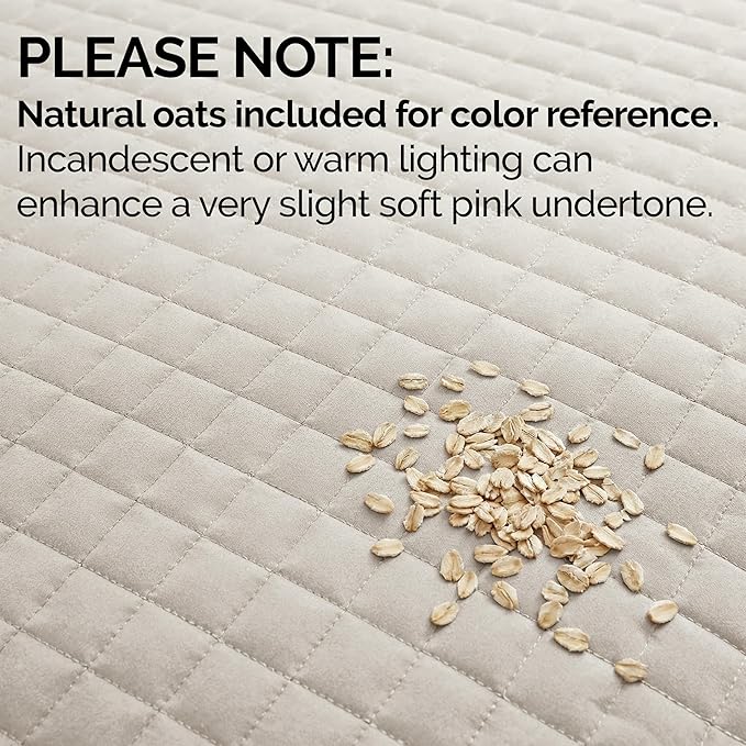 Southshore Fine Living, Inc. Full/Queen Quilt Bedding Set, Microfiber Quilts Queen Size, Coverlet, Stain & Pet Hair Resistant Bedding, Full Size Bedspread with 2 Pillow Shams, Natural Beige