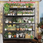 REIBII 45.8“W Metal Shelving Storage Shelves, 5-Tier Wire Shelving Unit,Heavy Duty Garage Shelving, Adjustable Storage Rack for Pantry Kitchen Dining Room Restaurant Supermarket Commercial Black