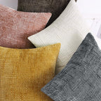 decorUhome Spring Pink Chenille Throw Pillow Covers 16x16 Set of 2 Textured Soft Cozy Slubby Couch Pillow Covers Modern Farmhouse Boho Decorative Pillow Cases for Bed Sofa Living Room Valentines