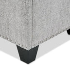 24/7 Shop at Home Sacallant Modern Linen Storage Bench with Button-Tufted Lift-Top, Upholstered Footstool, Rectangular Ottoman for Living Room, Bedroom, Entryway, Light Grey