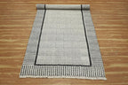 Kilim Runner 2.6x10 Cotton Runner Rug Gray & Beige Flatweave Runner 0.19 inches Stone Easy Washable Hand Wash Cotton Carpet Indoor Outdoor Runner Rugs for Hallway, Staircases, Corridor Runner