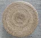 Scandilivin Homes Pouf Ottoman - 100% Natural Jute Braided- Footrest Pouf Hand Knitted - Traditional Cord Boho Pouffe - for The Living Room, Bedroom, Nursery, Patio, Lounge (20" x 20" x 10")