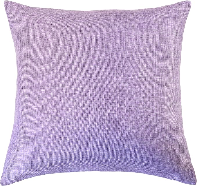 Aiking Home Woven Fine Faux Linen Throw Pillow Cover, Size 18"x18", Lavender