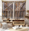 Ambesonne Rustic Tapestry, Old Wooden Barn Door of Farmhouse Oak Countryside Village Board Rural Life Photo Print, Wide Wall Hanging for Bedroom Living Room Dorm, 80" X 60", Brown